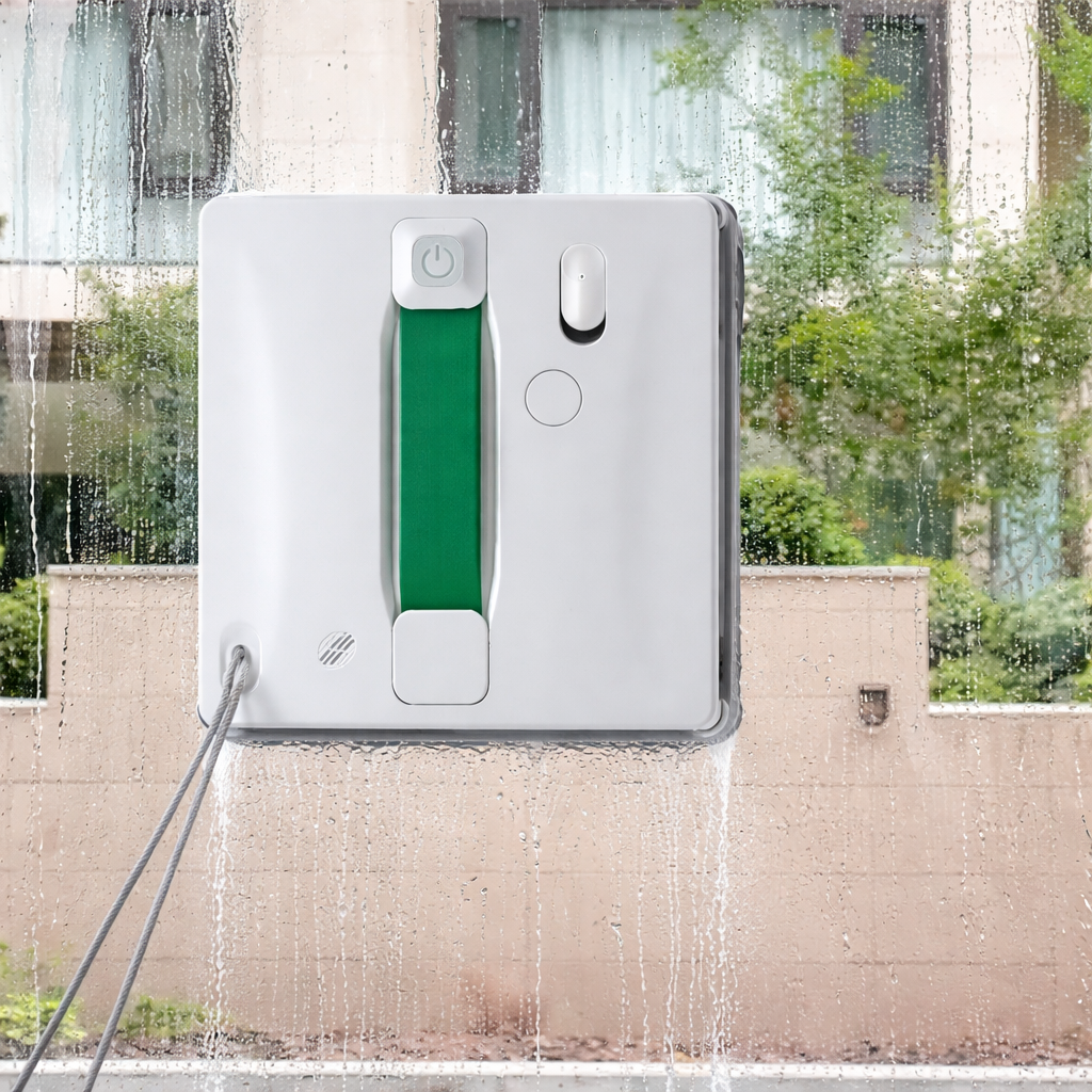 Robot Lave-Vitres Automatique 4 Modes (Z, Profond, Bords, Localisé) – Aspiration Variable 8000 Pa, App + Télécommande, 4 Spray Ultrasonique