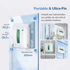 Robot Lave-Vitres Automatique 4 Modes (Z, Profond, Bords, Localisé) – Aspiration Variable 8000 Pa, App + Télécommande, 4 Spray Ultrasonique