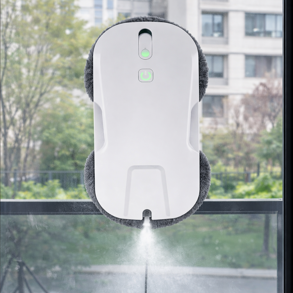 Robot Lave-Vitres Filaire 3 Modes (Rapide/Profondeur/Localisé) – Aspiration 5300 Pa, Télécommande + App, Batterie 30–60 min, 4 Spray Ultrasonique